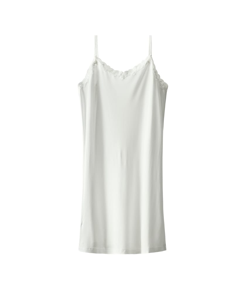 Front of a size 3X Silk Blend Slip in Winter White by Uwila Warrior. | dia_product_style_image_id:327982